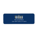 Search for happy chanukah return address labels Menorah