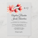 Search for coral grey wedding invitations Watercolor