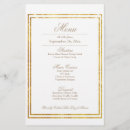 Search for gold border wedding menus Dinner