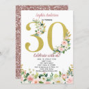 Search for watercolor 30th birthday invitations Pink and gold