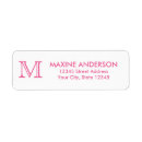 Search for pink monogram return address labels Monogrammed