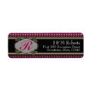Search for hot pink and black return address labels Stylish