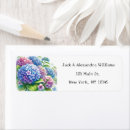 Search for hydrangea flowers return address labels Rustic
