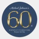 Search for navy blue gold stickers 60th birthday