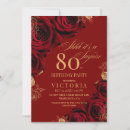 Search for red 80th birthday invitations Roses