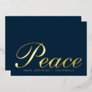 Search for joy peace love christmas cards Gold foil
