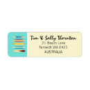 Search for surfboard return address labels Retro