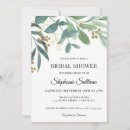 Search for green leaves bridal shower invitations Gold