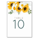 Search for sunflower numbers table cards Rustic