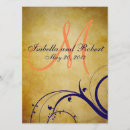 Search for navy blue and orange wedding invitations Swirls