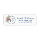 Search for flower wreath return address labels Blue