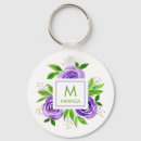 Search for flower round key rings Purple