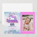 Search for unicorn 6th birthday invitations For her