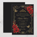Search for red black quinceanera invitations Elegant
