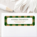 Search for green plaid return address labels Traditional