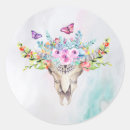 Search for skull with flowers stickers Butterflies
