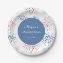 Search for red and blue paper plates For her