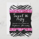 Search for zebra sweet 16 invitations Glitter
