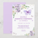 Search for floral 21st birthday invitations Purple