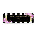 Search for black and white flowers return address labels Classy