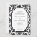 Search for black white damask wedding invitations Elegant