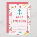 Search for nautical for girl birthday invitations Preppy