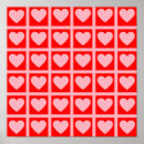 Search for red heart pattern posters Retro
