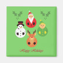 Search for happy snowman magnets Santa