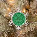 Search for pentagram christmas tree decorations Baphomet