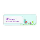 Search for blue bird return address labels Flower