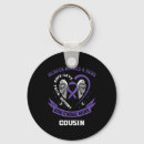 Search for pancreatic cancer ribbon key rings Purple