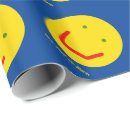 Search for faces wrapping paper Blue