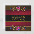 Search for damask 50th birthday invitations Red