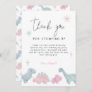 Search for dinosaur birthday party thank you cards Pink