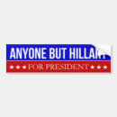Search for anyone but hillary bumper stickers 2016