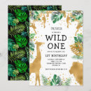 Search for jungle wild one birthday invitations One year old
