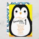 Search for penguin 1st birthday invitations Cute