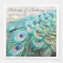 Search for peacock feather napkins Exotic