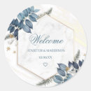 Search for blue floral wreath stickers Watercolor