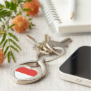 Search for heart shaped flag key rings Red