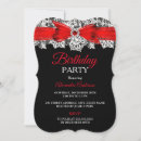 Search for red and black lace birthday invitations Elegant