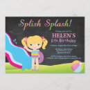 Search for chalkboard pool party invitations Water slide