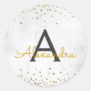 Search for white and gold foil stickers Baby shower