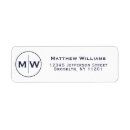 Search for dark blue return address labels Monogrammed