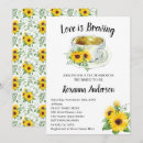 Search for tea sunflower bridal shower invitations Love is brewing