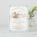 Search for blue gingham baby shower invitations Mother to be