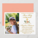 Search for peach first communion invitations Gold cross