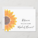 Search for sunflower bridesmaid cards Maid of honour