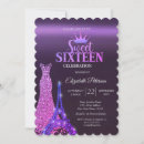 Search for tiara sweet 16 invitations Glitter