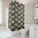 Search for teal and brown bathroom accessories Geometric
